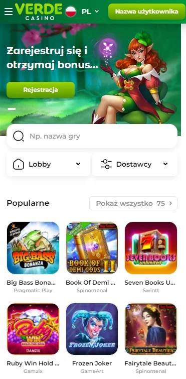 Mobilna wersja kasyna verde