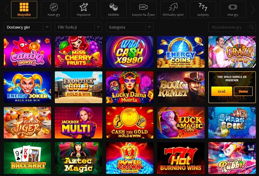 Platformy hazardowe online oferują szeroką gamę automatów do gry, które zaspokoją wszystkie gusta graczy, różniące się tematyką, funkcjami bonusowymi oraz poziomami zakładów.