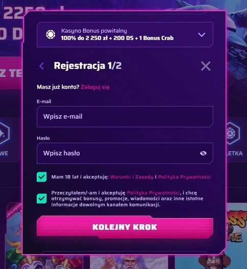 Oferowane są różne waluty, w tym EUR, USD, AUD i inne, co ułatwia graczom korzystanie z platformy zgodnie z ich preferencjami finansowymi.