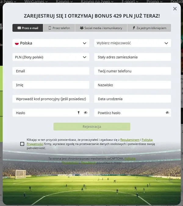 Wnioski rejestracyjne mogą być przesyłane za pośrednictwem skrzynki pocztowej WinWin Casino.