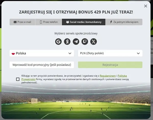 Zarejestruj się przez media społecznościowe w WinWin Casino, co jest szybkim i prostym sposobem na dostęp do oferty.