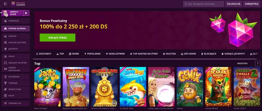 Malina Casino online strona główna