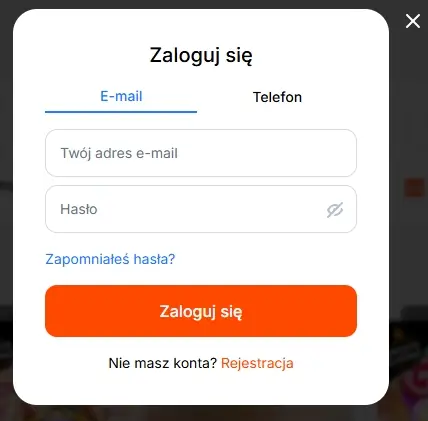 Logowanie do VulkanSpiele - formularz.