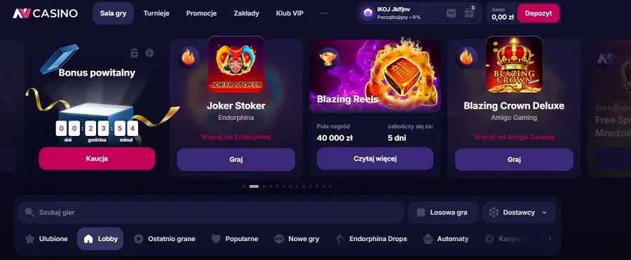 NVCasino online strona główna