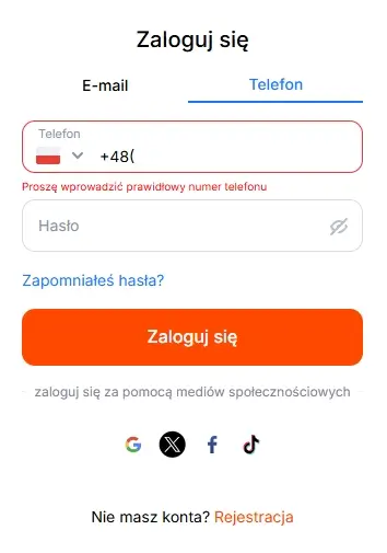 Drugi krok logowania do Vulkan Bet Casino